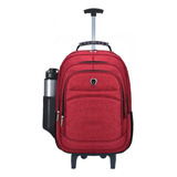 Mochila Juvenil Masculina De Rodinhas Escolar Reforçada
