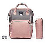 Mochila Lequeen Maternidade Tradicional 17L Cinza C Rosa