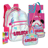 Mochila Luluca Holografica Completa