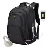 Mochila Maideng Notebook Masculina Urbana 40l Impermeável Reforçada Preto