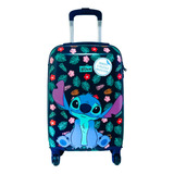 Mochila Malinha Escolar Rodas 360 Mala Viagem Bordo P Stitch Cor Azul