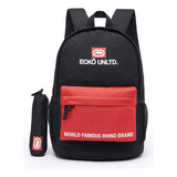 Mochila Masculina Ecko Casual Reforçada Espaçosa Desenho Do Tecido Modelo 1