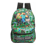 Mochila Minecraft Infantil Juvenil Lona Escolar Gamer