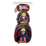 Mochila Naruto 3d Kit Rodinhas Estojo Lancheira Promoção