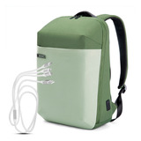 Mochila Notebook 15 Polegadas Impermeavel Cabo Usb Bolsa Viagem Masculina Reforcada Verde