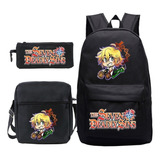 Mochila Os Sete Pecados Capitais 3 Pçs set Mangá Anime