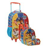 Mochila Patrulha Canina Escolar Rodinha   Lancheira   Estojo