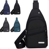 Mochila Pequena Transversal De Ombro Pochete De Peito Lorben Cor Preto Desenho Do Tecido Liso