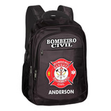 Mochila Personalizada Bombeiro Civil Bolsa Marrom