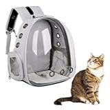 Mochila Pet Visão Panorâmica Astronauta Cachorro Gato Cão Bolsa De Transporte Para Pets CINZA