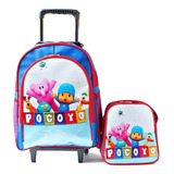 Mochila Pocoyo Rodinhas Lancheira Termica