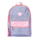 Mochila Pop Porta Notebook Rosa E Cinza