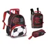 Mochila Rodinha Baby Flamengo Lancheira Estojo Clio Cor Vermelho