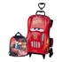 Mochila Rodinhas Carros 3d Mcqueen Disney Lancheira Maxtoy Cor Vermelho Desenho Do Tecido Vermelho