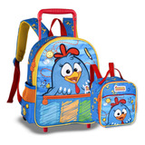Mochila Rodinhas E Lancheira