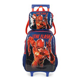 Mochila Rodinhas Lancheira Luxcel The Flash Azul
