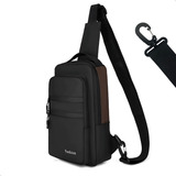Mochila Shoulder Bag Ombro Transversal Impermeável Pequena Cor Preto Desenho Do Tecido Liso