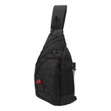 Mochila Sling Camouflage Black Com Bolso Lateral De Grande C