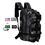Mochila Tática 30l Reforçada Impermeável Brinde Bandeira 