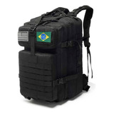 Mochila Tática Militar Esportiva 50l Com 2 Patchs bandeiras