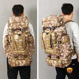 Mochila Tática Militar Impermeável 80 Litros Masculina Para Mochilão Pesca Cargueira Camping Trilha Trekking Acampamento Cor Marrom Camuflado Tokshop