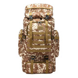 Mochila Tática Militar Impermeável 80 Litros Masculina Para Mochilão Pesca Cargueira Camping Trilha Trekking Acampamento Cor Marrom Camuflado Tokshop