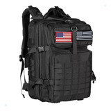 Mochila Tatica Militar Impermeavel Reforçada Grande 50l Eua Cor Preto Desenho Do Tecido Lisa