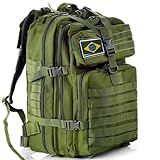 Mochila Tática Militar Premium Unissex 50 Litros Impermeável Grande Trilha Sobrevivência Caminhada Emergência Caça Acampamentos E Atividades Ao Ar Livre Bolsos Compartimentos Anti Furto -Verde-
