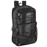 Mochila Trailmaker De Malha Transparente 45 Cm Deluxe Com Cordão Elástico E Alças Traseiras Acolchoadas Ajustáveis Preto One Size