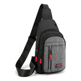 Mochila Transversal Masculina Juvenil De Ombro Ajustável Cor Preto Desenho Do Tecido Liso Premium