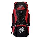 Mochila Vermelha Trilha Camping 55l Litros Impermeável Clio Exploring
