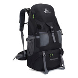 Mochila Viagem Camping Trilha Trekking Montanhismo 50l Cor Preto Desenho Do Tecido Liso