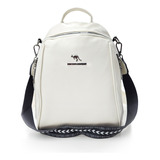 Mochila Vintage Feminina De Couro Macio Antifurto De Ombro Cor Branco Desenho Do Tecido Liso Unistar Vintage
