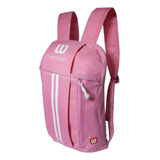 Mochila Wilson Poliéster Rosa E Branco