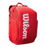 Mochila Wilson Super Tour Backpack Vermelha Tênis Padel Cor Vermelho Desenho Do Tecido Liso