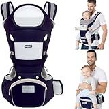 Mochilas Canguru Portador Ergonômico Carregador De Bebê 3 Em 1  Azul 