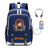 Mochilas Escolares À Prova D água Porta Usb Harry Potter Cor Style 2