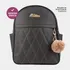 Mochilinha De Costas Pequena Bolsa Feminina Chaveiro Pompom Cor Preta Fashion