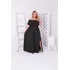 Moda Feminina Plus Size Vestido Longo Com Fenda Babado Ombro
