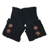 Moda Inverno Polainas Curtas De Crochê Botão Botas Punhos