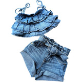 Moda Jeans Menina Luxo Infantil Blogueirinha 4 Ao 12