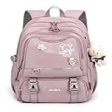 Moda Mochila Escola Viagem Notebook Prova Água Rosa Urso