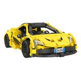 Modelo De Carro Esportivo 3d Montagem De Amarelo
