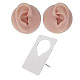 Modelo De Orelha De Silicone Simulação De Parte Do Corpo Humano Modelo De Ouvido De Silicone Para Prática De Acupuntura De Orelha De Simulação Exibição De Joias Cor De Pele Média 
