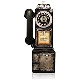 Modelo De Telefone Vintage C 9 5 Cm X L 7 5 Cm X A 28 Cm Altura Preto Antigo Fixo Adereços Para Telefone Fixo Decoração De Parede De Resina Antiquada Decoração De Parede Com Mostrador Rotativo Ornamentos Para Casa Escritório Bar Café