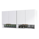 Módulo Aéreo Organizador Multiuso 120cm 4 Portas Lavanderia