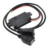 Módulo Conversor De Carro 12v Para 2x Usb 5v Gps Rastreador Cor Preto