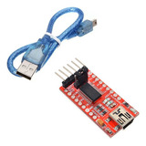 Módulo Ftdi Conversor Usb Para Ttl Rs232 Esp Serial Com Cabo