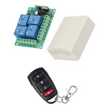 Módulo Relé Rf 433 Mhz 12v 4 Ch Controle 4 Botões