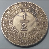 Moeda 1 2 Soles De Oro 1935 Peru